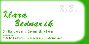 klara bednarik business card